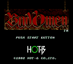 Bad Omen title screen for Sega Mega Drive